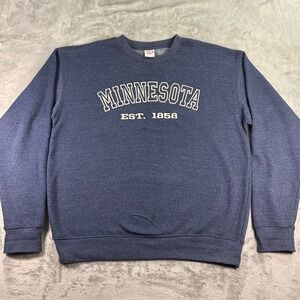 Crazy Apparel Minnesota Est 1858 Sweatshirt Mens 2XL Navy Blue Pullover